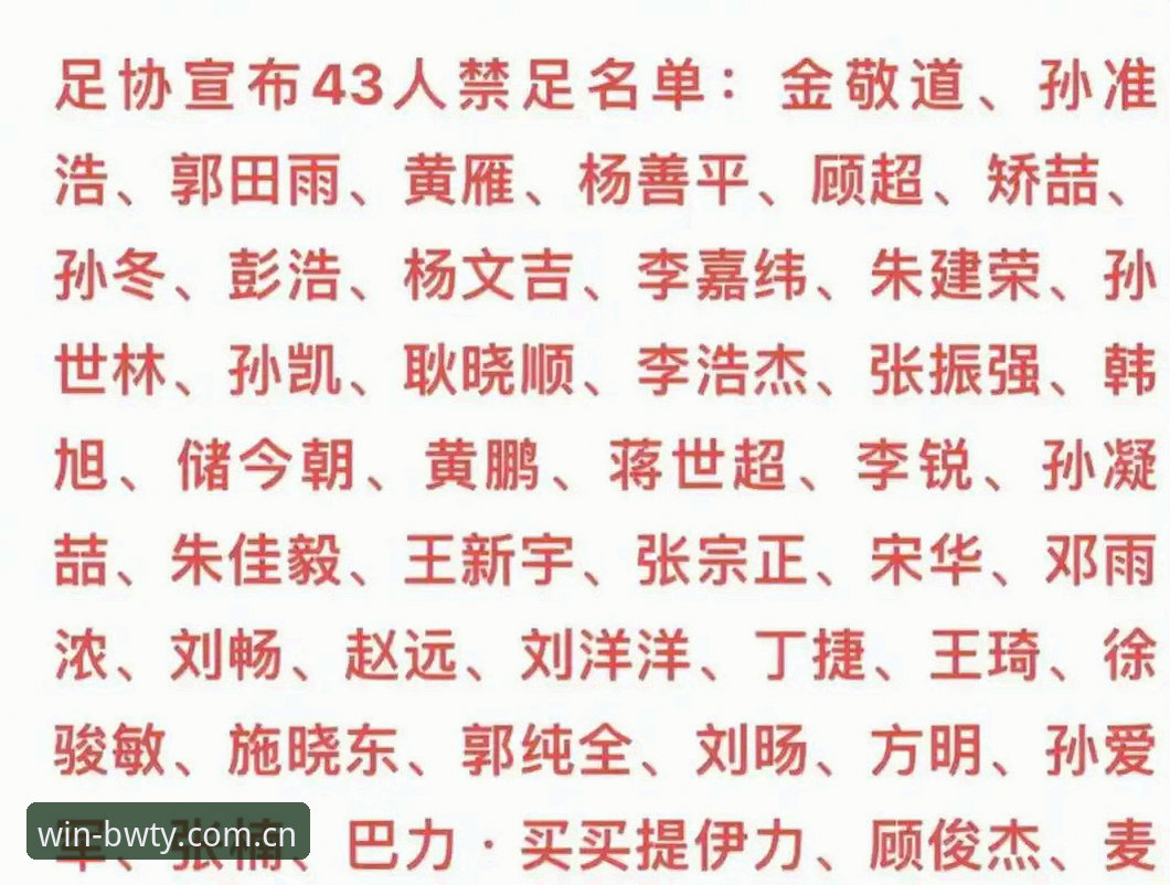 揭秘中国足协第三批禁足名单的3大关键点与5个行业警示